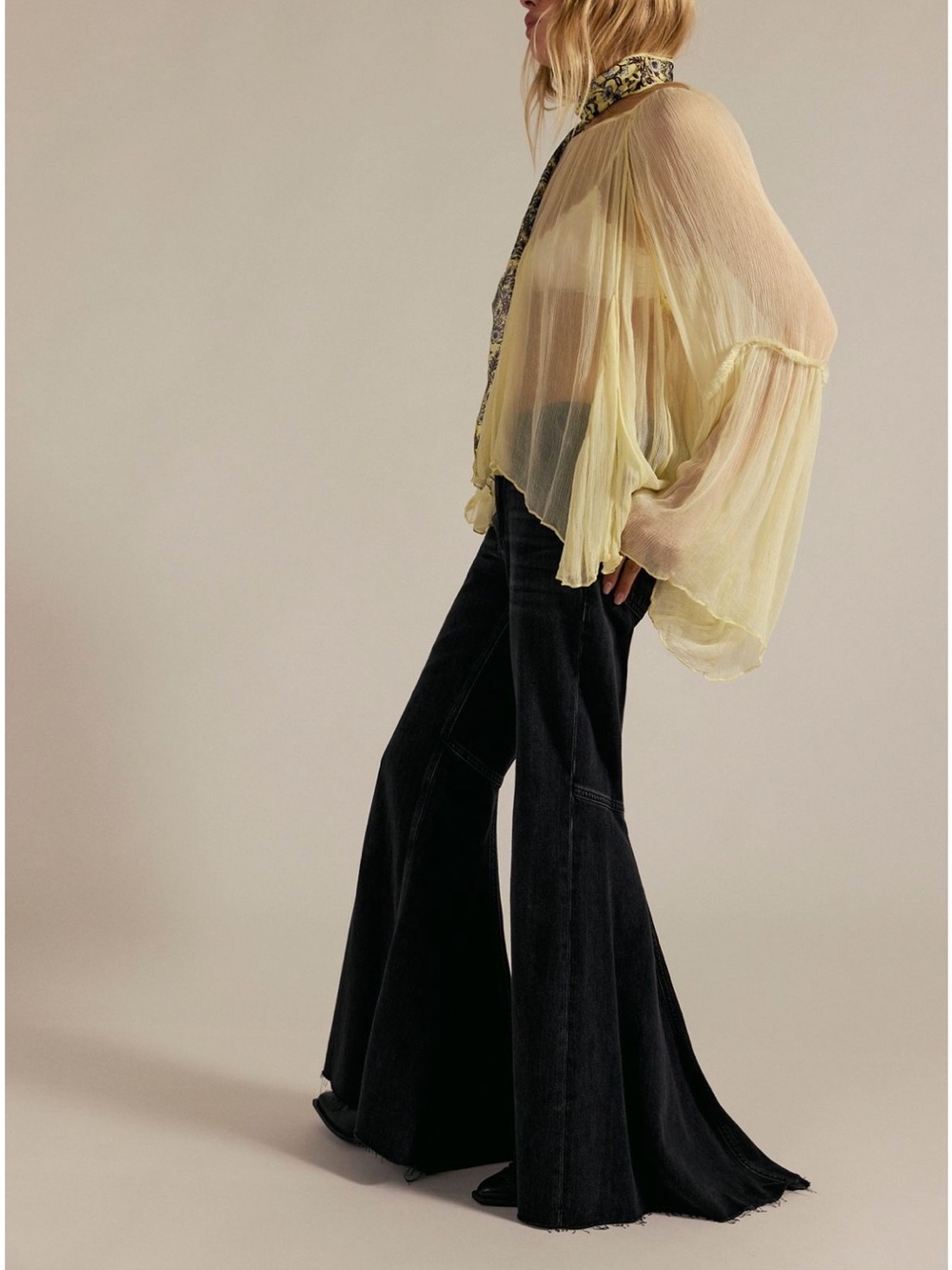 We The Free Black live wire Flare Jeans
